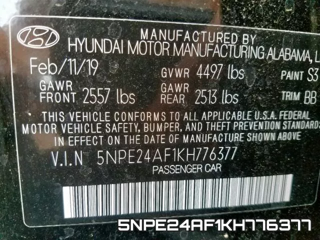 5NPE24AF1KH776377 фото 2