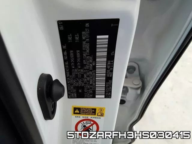 5TDZARFH3HS030415 фото 2