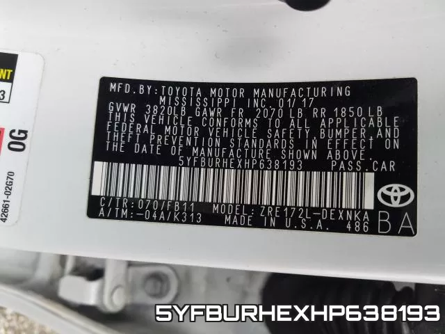 5YFBURHEXHP638193 фото 2