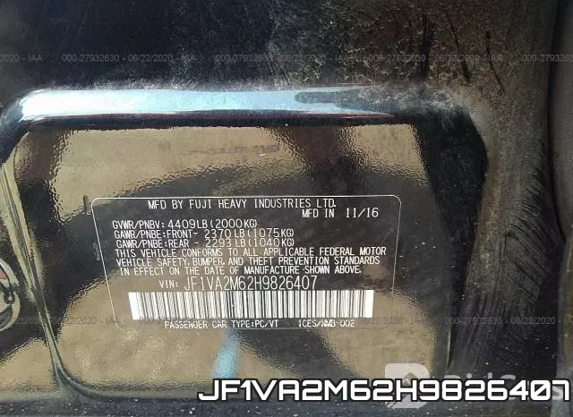 JF1VA2M62H9826407 фото 10