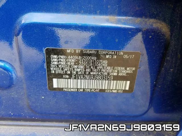 JF1VA2N69J9803159 фото 2