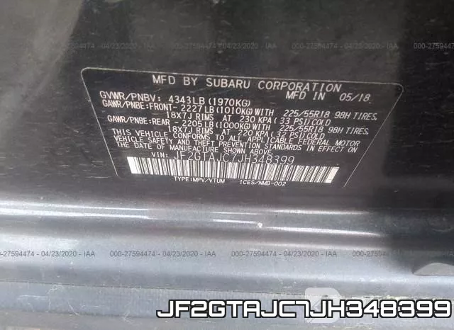 JF2GTAJC7JH348399 фото 10
