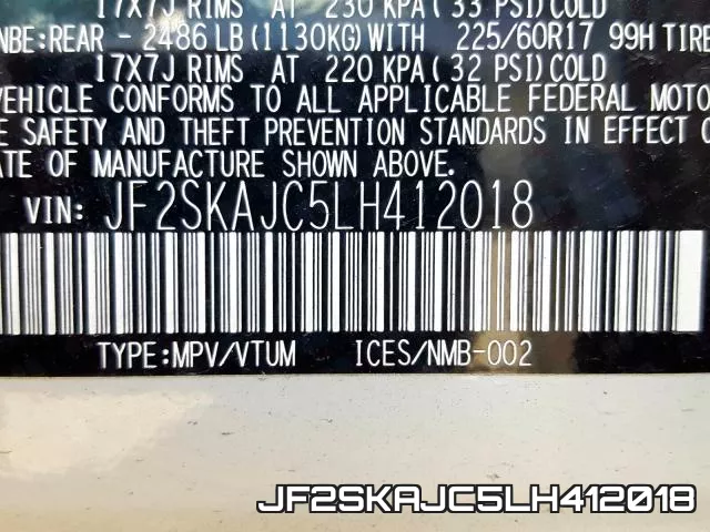 JF2SKAJC5LH412018 фото 2