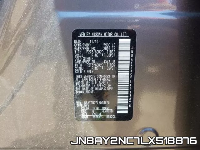 JN8AY2NC7LX518876 фото 2