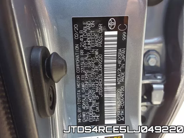 JTDS4RCE5LJ049220 фото 2