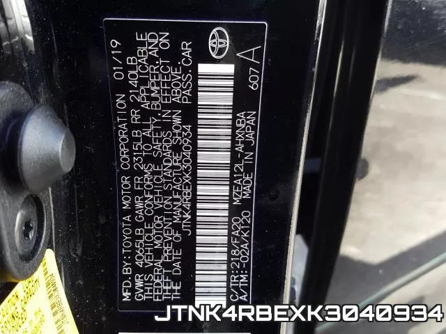 JTNK4RBEXK3040934 фото 2