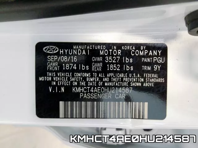 KMHCT4AE0HU214587 фото 2