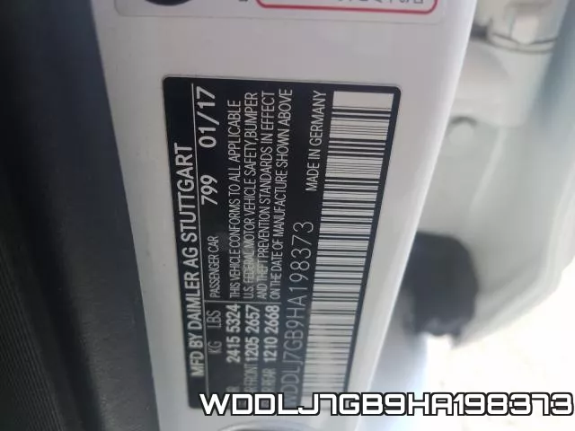 WDDLJ7GB9HA198373 фото 2