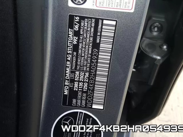 WDDZF4KB2HA054939 фото 2