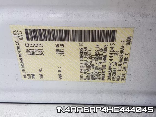 1N4AA6AP4HC444045 фото 2