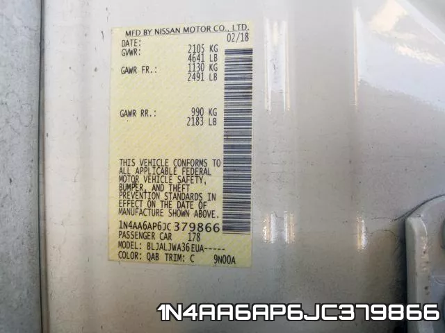 1N4AA6AP6JC379866 фото 2
