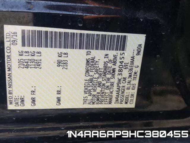 1N4AA6AP9HC380455 фото 2