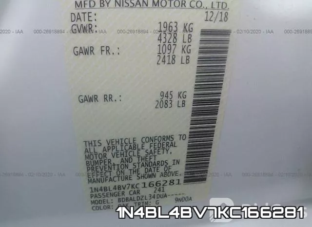 1N4BL4BV7KC166281 фото 10