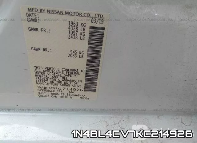 1N4BL4CV7KC214926 фото 10
