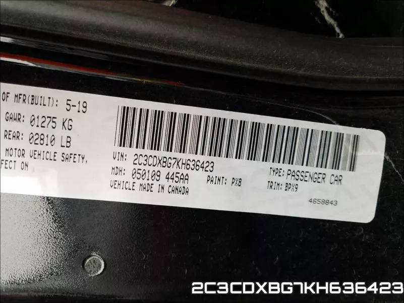 2C3CDXBG7KH636423 фото 2