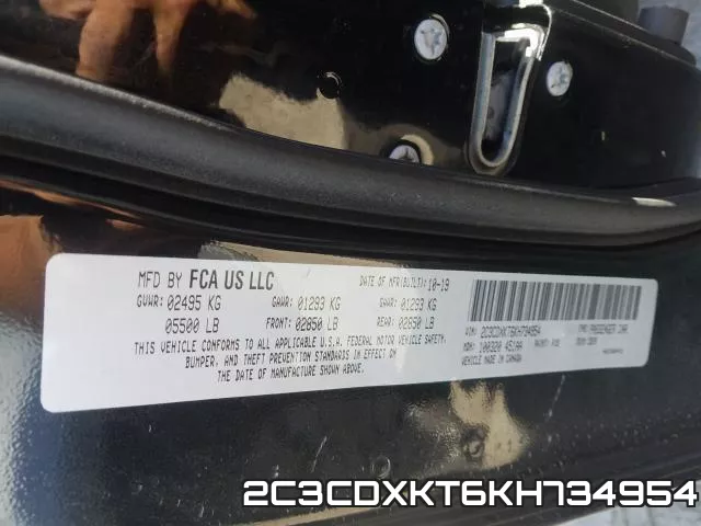 2C3CDXKT6KH734954 фото 2
