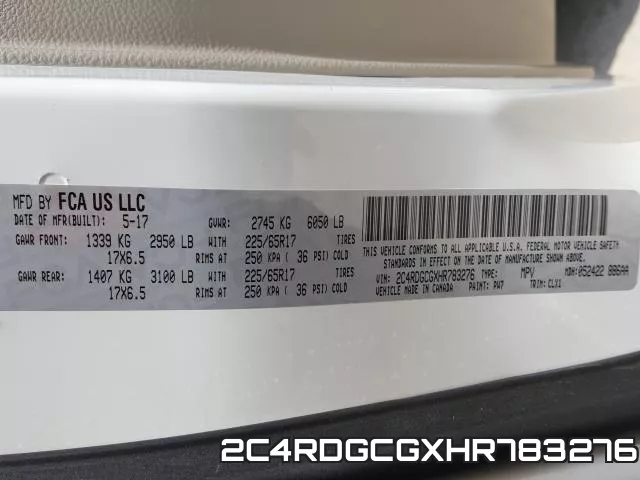 2C4RDGCGXHR783276 фото 2