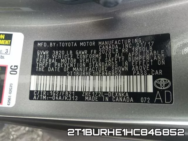 2T1BURHE1HC846852 фото 2