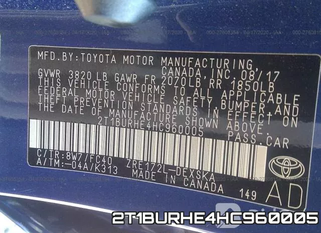 2T1BURHE4HC960005 фото 10