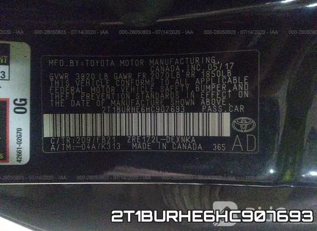 2T1BURHE6HC907693 фото 9