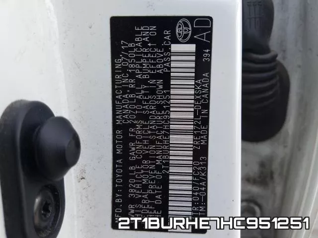 2T1BURHE7HC951251 фото 2
