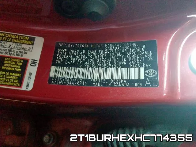 2T1BURHEXHC774355 фото 2