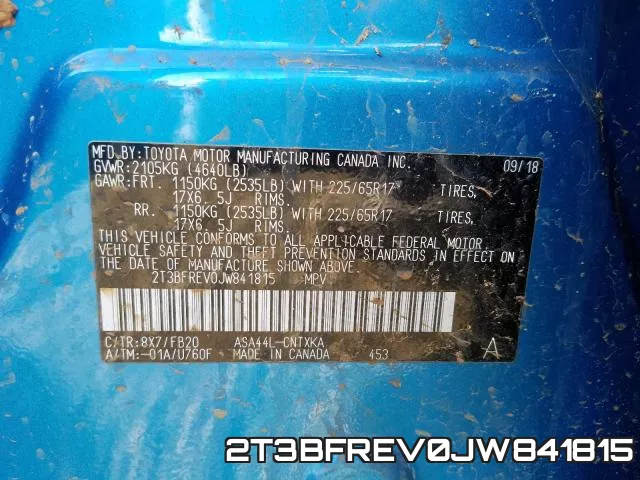2T3BFREV0JW841815 фото 2