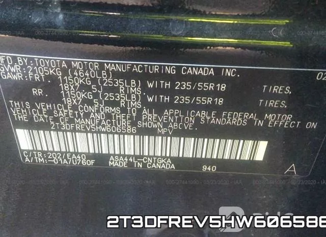 2T3DFREV5HW606586 фото 10