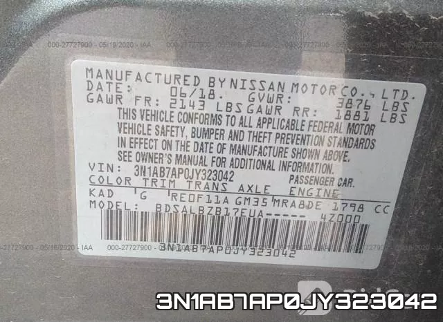 3N1AB7AP0JY323042 фото 10
