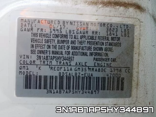 3N1AB7AP5HY344897 фото 2