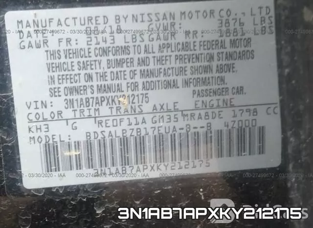 3N1AB7APXKY212175 фото 10