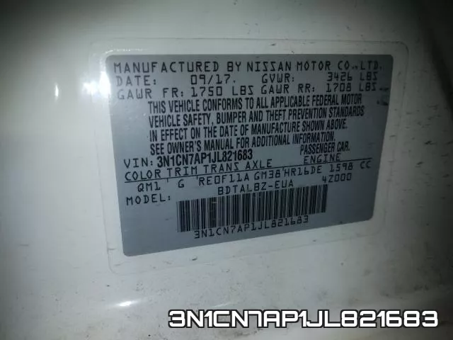 3N1CN7AP1JL821683 фото 2