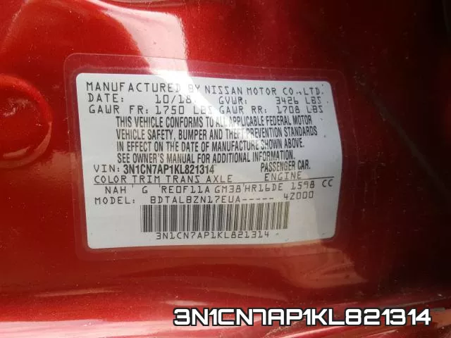 3N1CN7AP1KL821314 фото 2