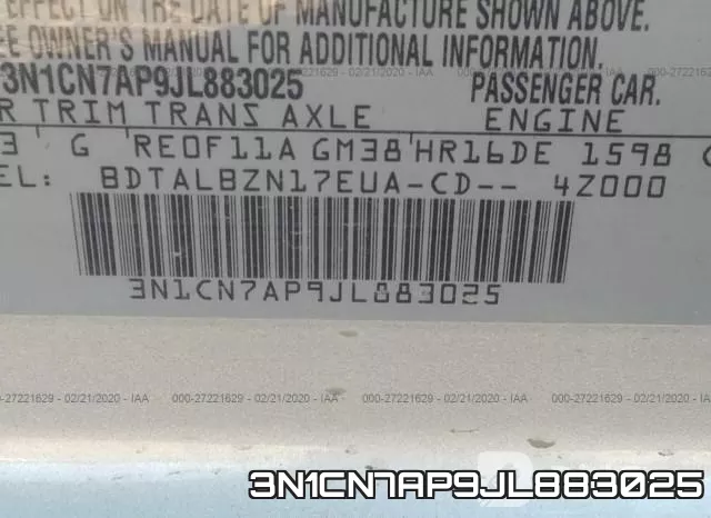3N1CN7AP9JL883025 фото 10