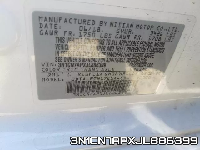3N1CN7APXJL886399 фото 2
