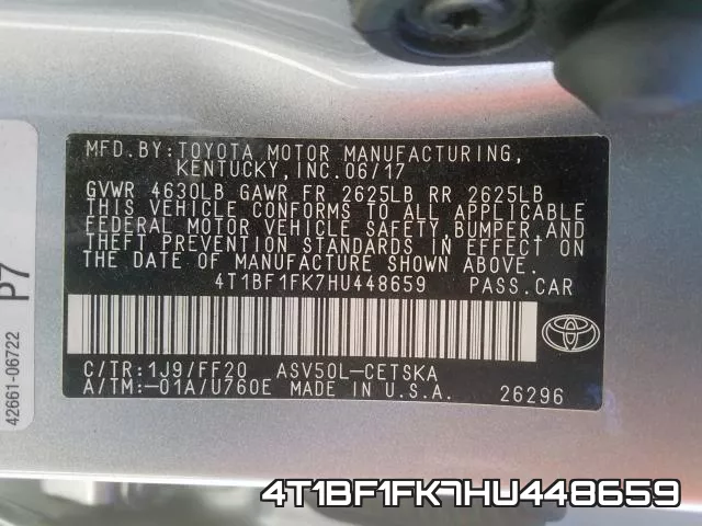 4T1BF1FK7HU448659 фото 2