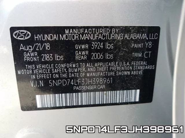 5NPD74LF3JH398961 фото 2