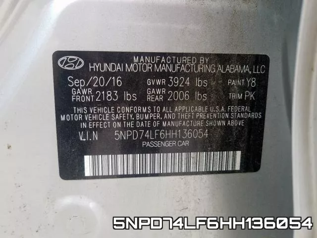 5NPD74LF6HH136054 фото 2