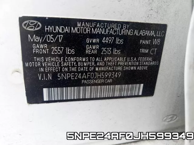 5NPE24AF0JH599349 фото 2