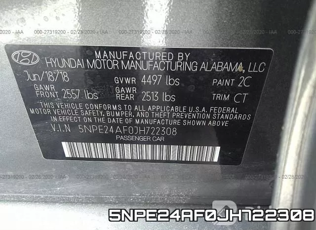 5NPE24AF0JH722308 фото 10