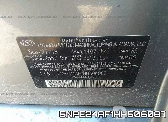 5NPE24AF1HH506087 фото 9