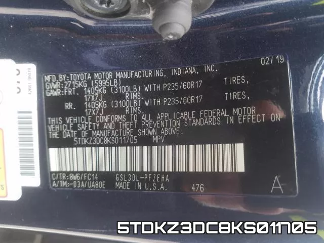 5TDKZ3DC8KS011705 фото 2