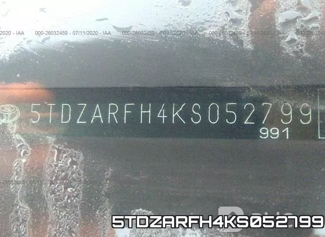 5TDZARFH4KS052799 фото 10