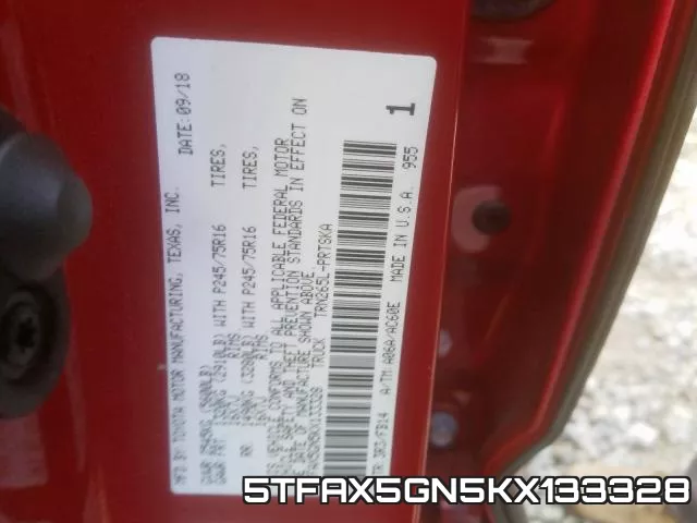 5TFAX5GN5KX133328 фото 2