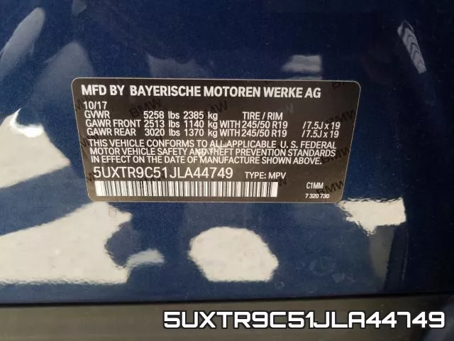 5UXTR9C51JLA44749 фото 2