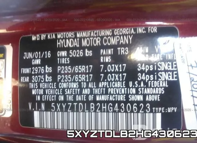 5XYZTDLB2HG430623 фото 10