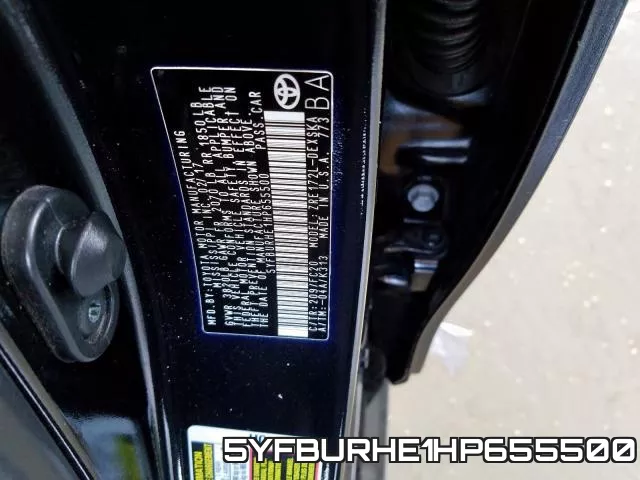 5YFBURHE1HP655500 фото 2