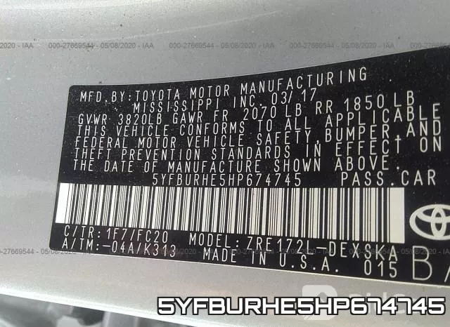 5YFBURHE5HP674745 фото 10