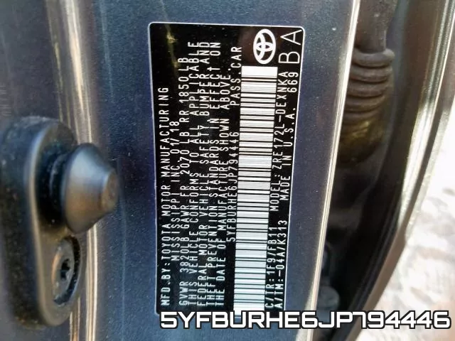 5YFBURHE6JP794446 фото 2