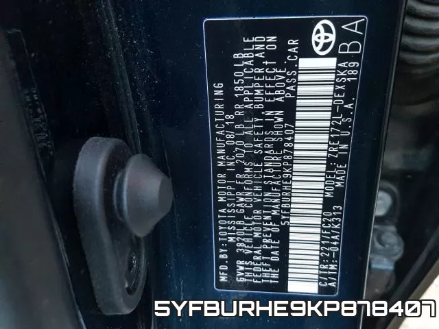 5YFBURHE9KP878407 фото 2